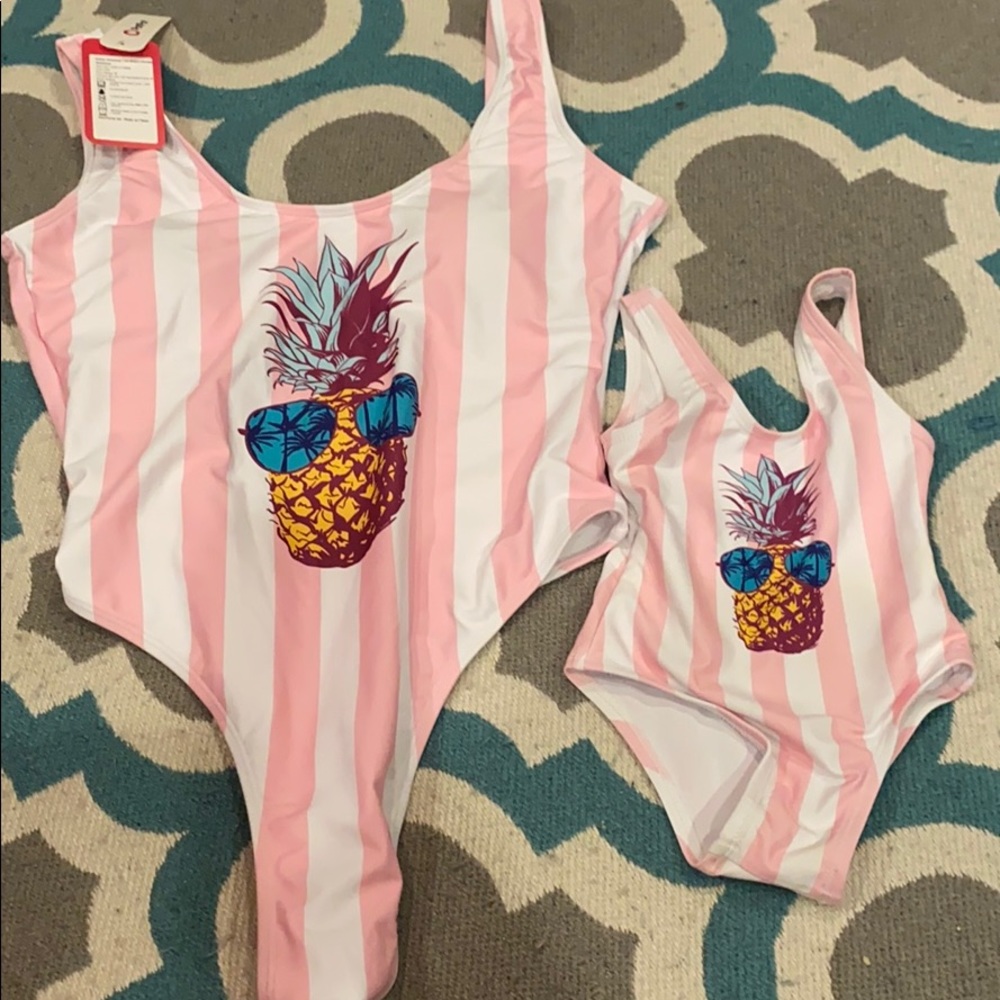 Mommy and me matching bathing suits